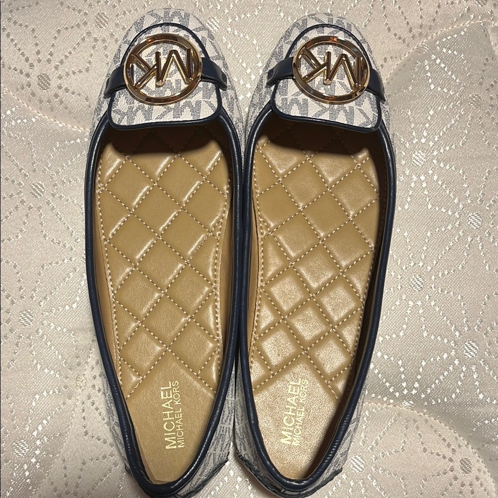 Michael Kors Blue Quilted Flats